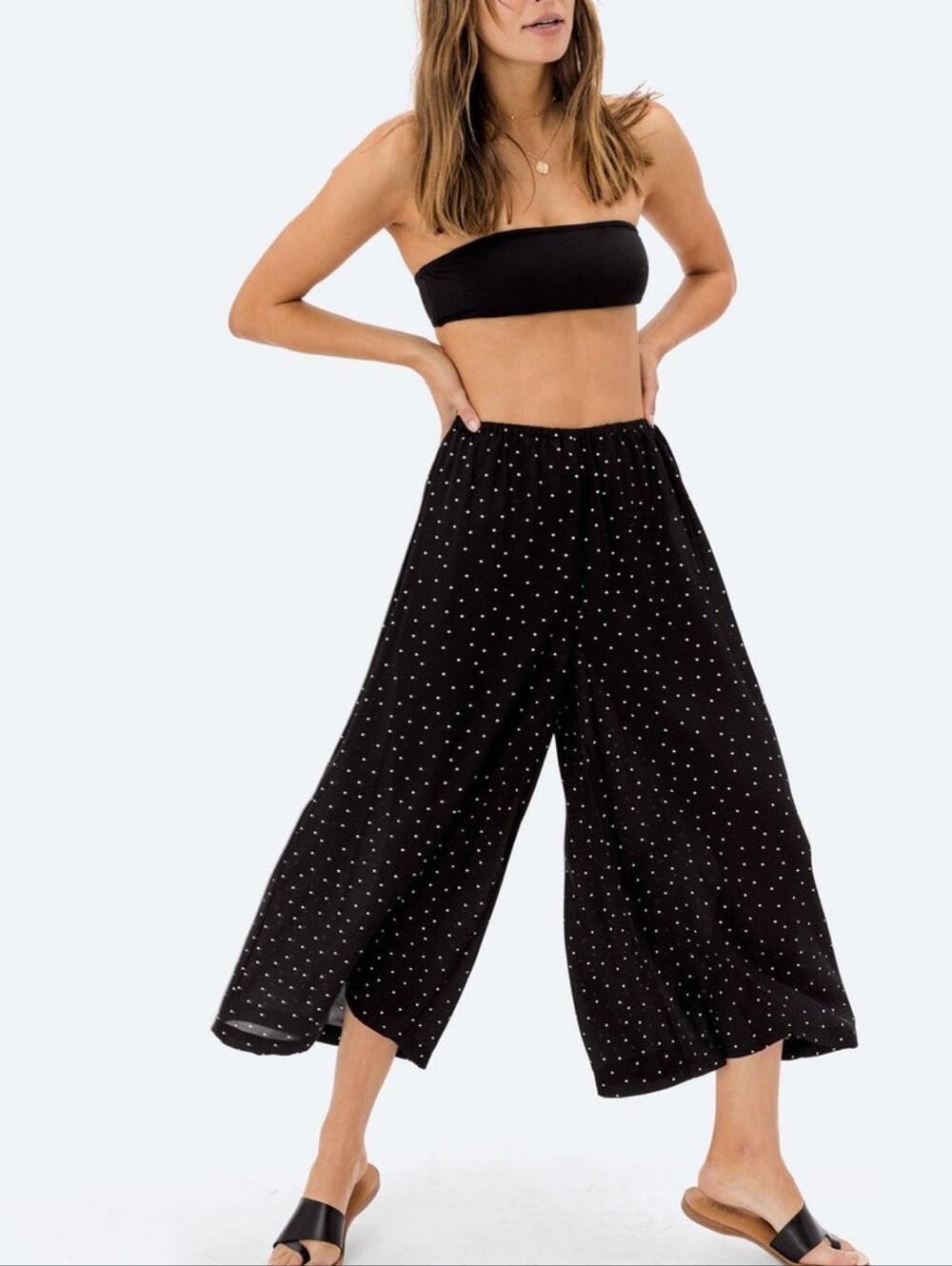 Journal Standard Wide Leg Polka Dot Cropped Pants